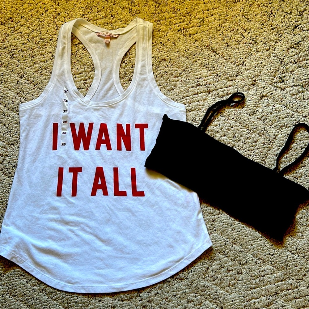 Victoria’s Secret tank top and MNG night bandeau